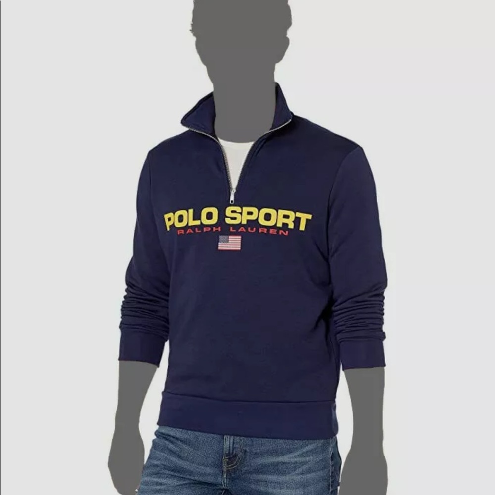 Polo Ralph Lauren Men's Blue Fleece Quarter Zip